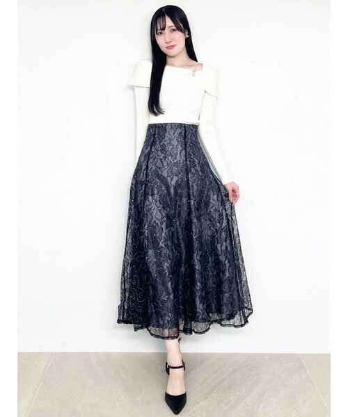 MERCURYDUO(マーキュリーデュオ)の「メタルモチーフ付リブニット(ニット/セーター・レディース・ミント/ベージュ/ネイビー/オフホワイト・FREE)」の17枚目の写真