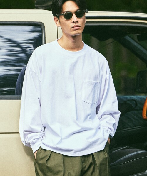 FREAK'S STORE(フリークスストア)の「限定展開 9オンス Heavyweight ビッグシルエット クルーネック ロングスリーブTシャツ/ヘビーウェイト/ロンTEE(Tシャツ/カットソー・メンズ・ホワイト/スミクロ/ブラック/アッシュグレー・SMALL/MEDIUM/LARGE)」の21枚目の写真