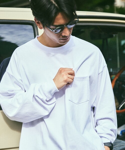 FREAK'S STORE(フリークスストア)の「限定展開 9オンス Heavyweight ビッグシルエット クルーネック ロングスリーブTシャツ/ヘビーウェイト/ロンTEE(Tシャツ/カットソー・メンズ・ホワイト/スミクロ/ブラック/アッシュグレー・SMALL/MEDIUM/LARGE)」の22枚目の写真