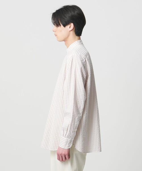 ORIAN(オリアン)の「<ORIAN>シアサッカー ストライプ バンドカラー プルオーバー(シャツ/ブラウス・メンズ・ベージュ・L)」の4枚目の写真