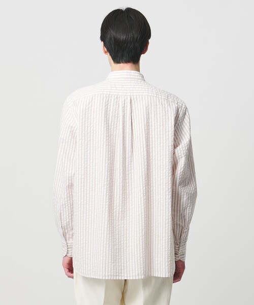 ORIAN(オリアン)の「<ORIAN>シアサッカー ストライプ バンドカラー プルオーバー(シャツ/ブラウス・メンズ・ベージュ・L)」の5枚目の写真
