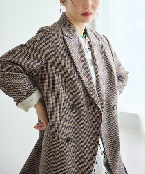 journal standard L'essage(ジャーナルスタンダードレサージュ)の「千鳥チェックジャケット(テーラードジャケット・レディース・ウッド・38/36)」の5枚目の写真