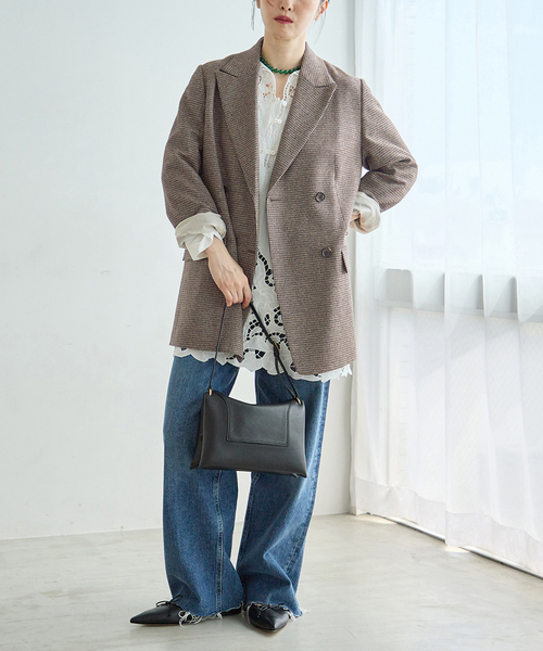 journal standard L'essage(ジャーナルスタンダードレサージュ)の「千鳥チェックジャケット(テーラードジャケット・レディース・ウッド・38/36)」の6枚目の写真