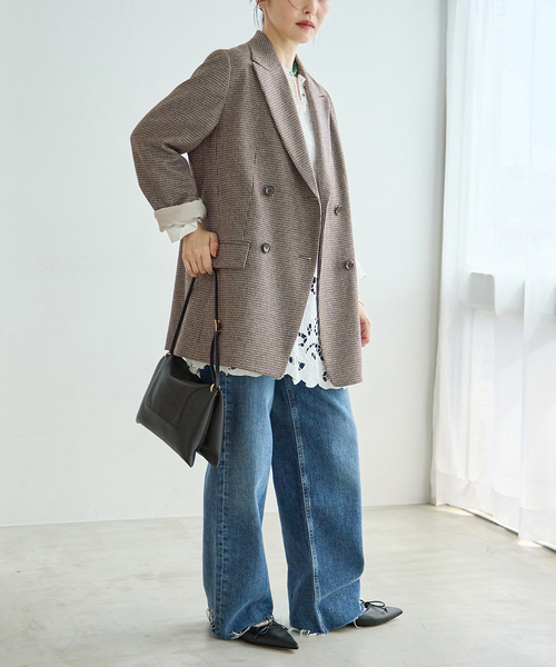 journal standard L'essage(ジャーナルスタンダードレサージュ)の「千鳥チェックジャケット(テーラードジャケット・レディース・ウッド・38/36)」の7枚目の写真