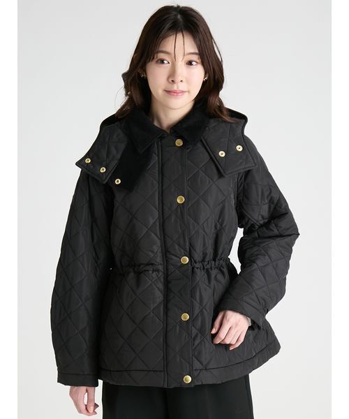 CELFORD(セルフォード)の「【Barbour Exclusive CELFORD】キルティングコート(ピーコート・レディース・アイボリー/ピンクベージュ/ブラック・36/38)」の2枚目の写真