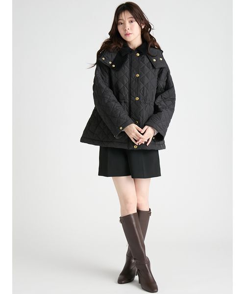 CELFORD(セルフォード)の「【Barbour Exclusive CELFORD】キルティングコート(ピーコート・レディース・アイボリー/ピンクベージュ/ブラック・36/38)」の4枚目の写真