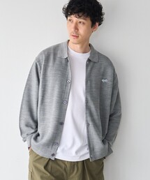 Penneys(ぺニーズ)別注ワンポイントポロ衿ニットカーディガン(グレー)