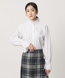 エンブロイダリー スタンドフリル シャツ