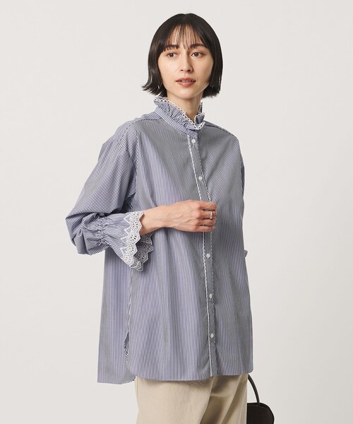UNITED ARROWS(ユナイテッドアローズ)の「エンブロイダリー スタンドフリル シャツ(シャツ/ブラウス・レディース・その他7/オフホワイト/その他1・FREE)」の6枚目の写真