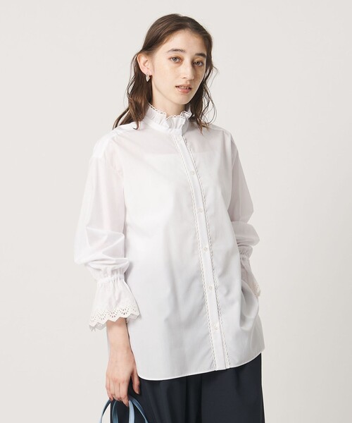UNITED ARROWS(ユナイテッドアローズ)の「エンブロイダリー スタンドフリル シャツ(シャツ/ブラウス・レディース・その他7/オフホワイト/その他1・FREE)」の8枚目の写真