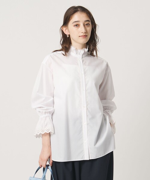 UNITED ARROWS(ユナイテッドアローズ)の「エンブロイダリー スタンドフリル シャツ(シャツ/ブラウス・レディース・その他7/オフホワイト/その他1・FREE)」の9枚目の写真