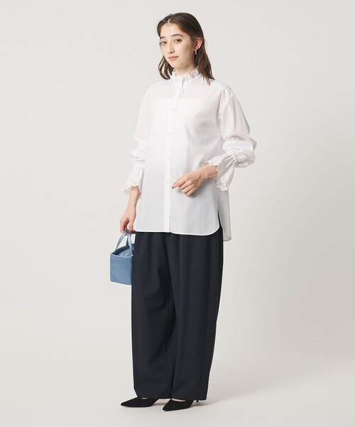 UNITED ARROWS(ユナイテッドアローズ)の「エンブロイダリー スタンドフリル シャツ(シャツ/ブラウス・レディース・その他7/オフホワイト/その他1・FREE)」の10枚目の写真