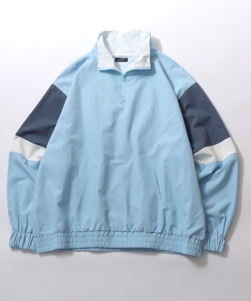 SITRY(シトリー)の「Anorak Jacket/オーバーサイズ アノラックジャケット ハーフジップ ナイロンプルオーバー トラックジャケット ブルゾン(ナイロンジャケット・メンズ・ブラック/オフホワイト/ネイビー/サックスブルー・L/M)」の4枚目の写真