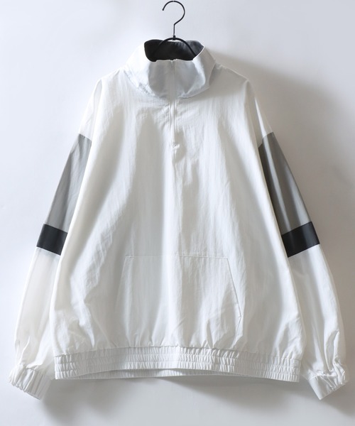 SITRY(シトリー)の「Anorak Jacket/オーバーサイズ アノラックジャケット ハーフジップ ナイロンプルオーバー トラックジャケット ブルゾン(ナイロンジャケット・メンズ・ブラック/オフホワイト/ネイビー/サックスブルー・L/M)」の5枚目の写真