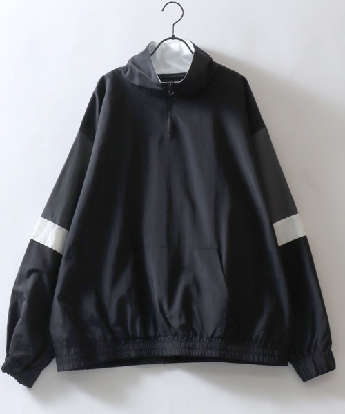 SITRY(シトリー)の「Anorak Jacket/オーバーサイズ アノラックジャケット ハーフジップ ナイロンプルオーバー トラックジャケット ブルゾン(ナイロンジャケット・メンズ・ブラック/オフホワイト/ネイビー/サックスブルー・L/M)」の6枚目の写真