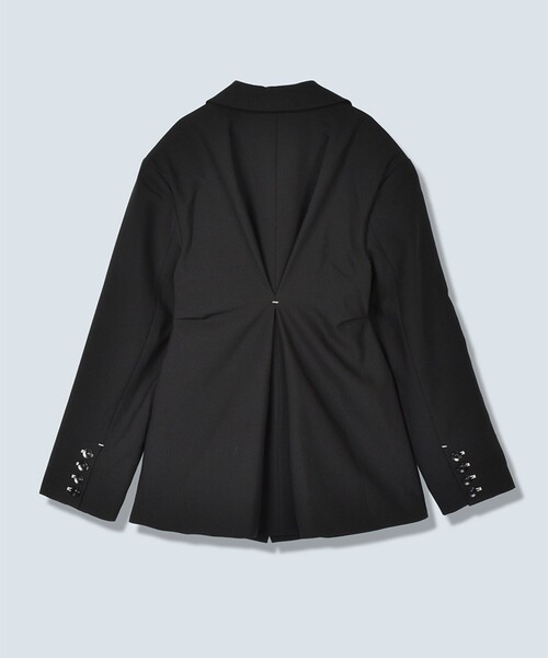 OMMO(オーエムエムオー)の「【OMMO(オーエムエムオー)】TUCK DETAIL JACKET/タックディティールジャケット(テーラードジャケット・レディース・ブラック/グレー・36/38)」の15枚目の写真