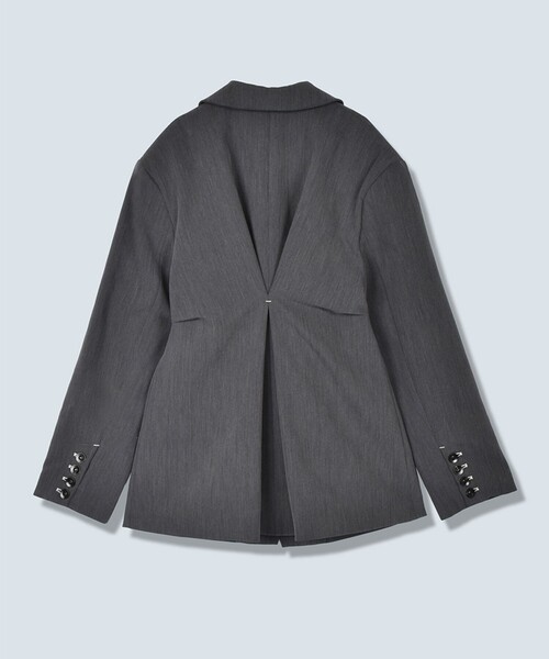 OMMO(オーエムエムオー)の「【OMMO(オーエムエムオー)】TUCK DETAIL JACKET/タックディティールジャケット(テーラードジャケット・レディース・ブラック/グレー・36/38)」の13枚目の写真