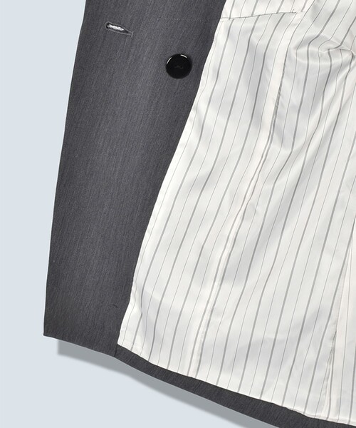 OMMO(オーエムエムオー)の「【OMMO(オーエムエムオー)】TUCK DETAIL JACKET/タックディティールジャケット(テーラードジャケット・レディース・ブラック/グレー・36/38)」の5枚目の写真