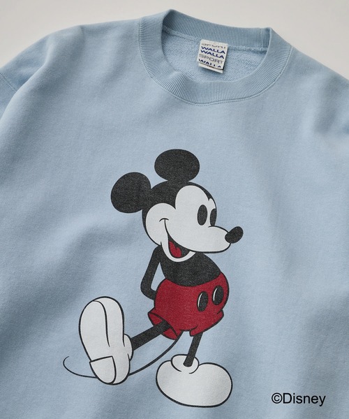 WALLA WALLA SPORT(ワラワラスポーツ)の「【WALLA WALLA SPORT/ワラワラスポーツ】PRINTED CREW SWEAT /MICKEY MOUSE(Tシャツ/カットソー・メンズ・スミクロ/スカイブルー・MEDIUM/LARGE/X-LARGE)」の3枚目の写真