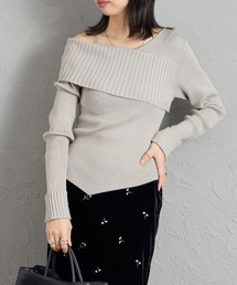 【WEB先行予約】[nenom/ネノム] 2WAY アシンメトリーリブニットプルオーバー