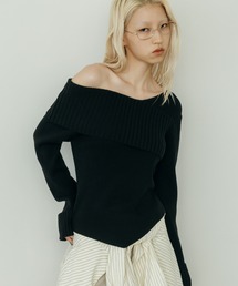 【WEB先行予約】[nenom/ネノム] 2WAY アシンメトリーリブニットプルオーバー