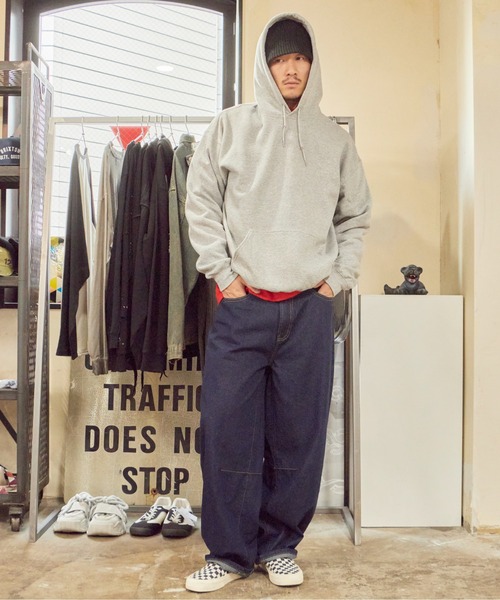 ROOPTOKYO(ループトウキョウ)の「バレルレッグイージーデニムパンツ メンズライク ヴィンテージ ストリート カジュアル ゆったり 2026秋冬 秋服(デニムパンツ・メンズ・ブラック/ライトグレー/ライトブルー/ブラック系その他/ネイビー/ダークネイビー・L/LL/M)」の15枚目の写真