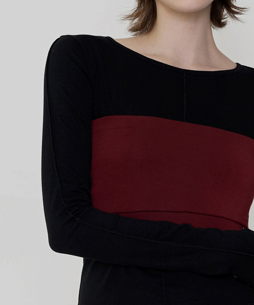 DEVIWEAR(デヴィウェア)の「スリングレイヤードTシャツ DEVI-T0142-ブラック(Tシャツ/カットソー・レディース・ブラック・SMALL/MEDIUM)」の4枚目の写真