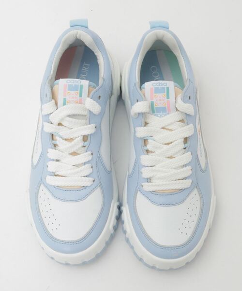 SOFFITTO(ソフィット)の「【Casablanca/カサブランカ】White & Powder Blue Court Sneaker APF24-SNK-017-02(スニーカー・レディース・サックスブルー・5)」の2枚目の写真