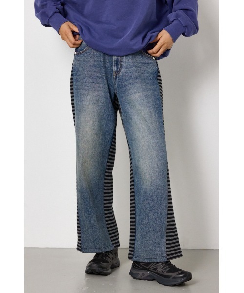 RODEO CROWNS WIDE BOWL(ロデオクラウンズワイドボウル)の「DENIM COMBO PANTS(デニムパンツ・レディース・ブルー系その他/ブルー/ブラック・SMALL/MEDIUM)」の9枚目の写真