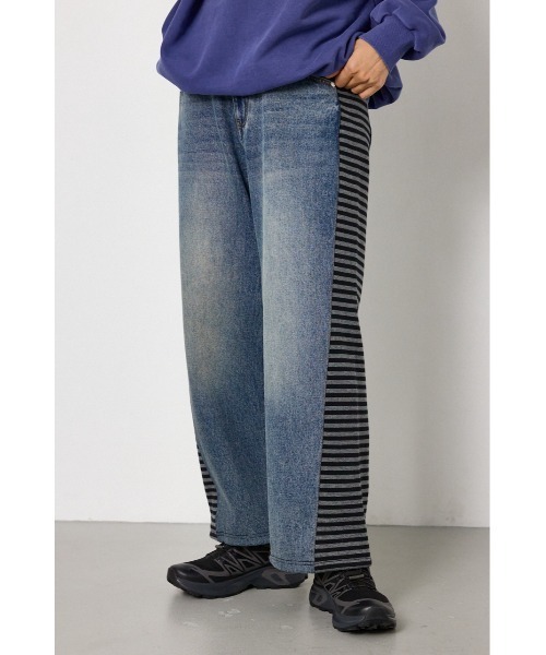 RODEO CROWNS WIDE BOWL(ロデオクラウンズワイドボウル)の「DENIM COMBO PANTS(デニムパンツ・レディース・ブルー系その他/ブルー/ブラック・SMALL/MEDIUM)」の10枚目の写真