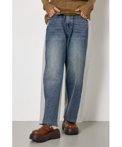 RODEO CROWNS WIDE BOWL(ロデオクラウンズワイドボウル)の「DENIM COMBO PANTS(デニムパンツ・レディース・ブルー系その他/ブルー/ブラック・SMALL/MEDIUM)」の15枚目の写真
