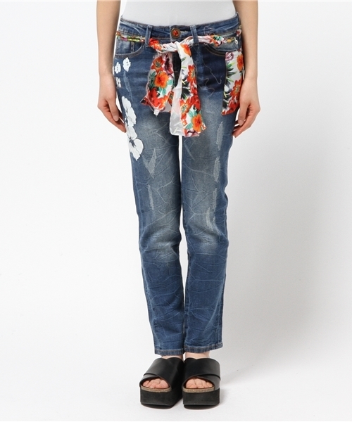 デシグアル　デニムアンクル　30 セール】「Desigual/デシグアル」アンクル丈デニムパンツ
