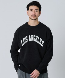マットモールロゴクルーネックニット