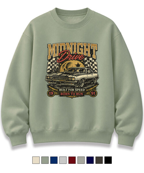 NANDE(ナンデ)の「MIDNIGHT プリント オーバーサイズ グラフィック スウェット CP裏毛 9色(スウェット・レディース・ライトグレー/ブラック/ネイビー/ダークグレー/ミント/クリーム/杢グレー/ダークブルー/ワイン・SMALL/MEDIUM/LARGE/X-LARGE)」の6枚目の写真