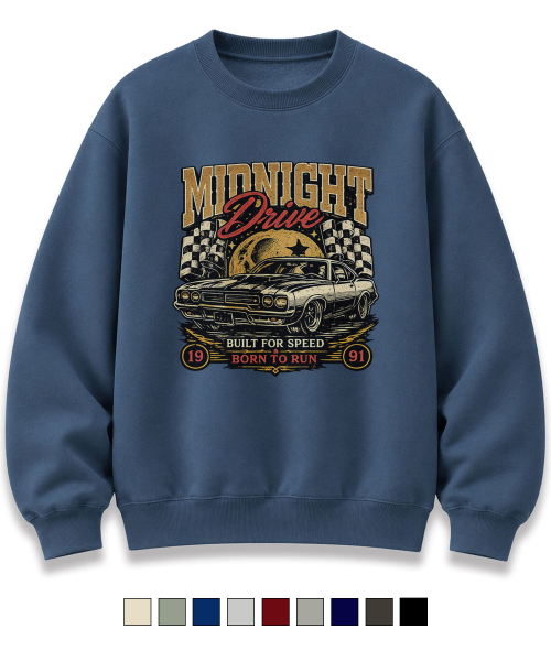 NANDE(ナンデ)の「MIDNIGHT プリント オーバーサイズ グラフィック スウェット CP裏毛 9色(スウェット・レディース・ライトグレー/ブラック/ネイビー/ダークグレー/ミント/クリーム/杢グレー/ダークブルー/ワイン・SMALL/MEDIUM/LARGE/X-LARGE)」の12枚目の写真