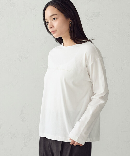 COMME CA ISM(コムサイズム)の「ロゴロンT(Tシャツ/カットソー・レディース・ブラック/ホワイト・M/L)」の3枚目の写真
