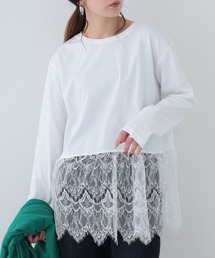 26AW 接触冷感裾レース切替長袖カットソー