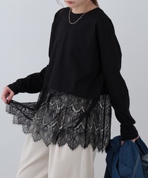 26AW 接触冷感裾レース切替長袖カットソー