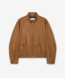 Faux Suede Harrington Jumper (Camel Brown) TNJU6F103CM