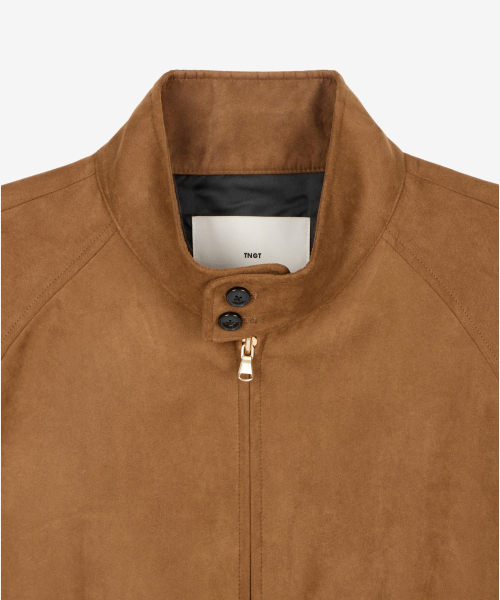TNGT(ティーエヌジーティー)の「Faux Suede Harrington Jumper (Camel Brown) TNJU6F103CM(ブルゾン・レディース・その他・100/110/85/95/105)」の3枚目の写真