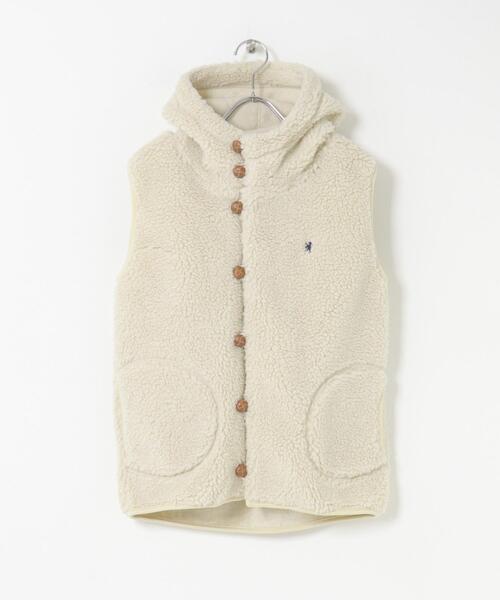GYMPHLEX(ジムフレックス)の「GYMPHLEX BOA HOODED VEST(ダウンベスト・レディース・ライトグレー/アイボリー/ライトベージュ/ダークグレー・14)」の2枚目の写真