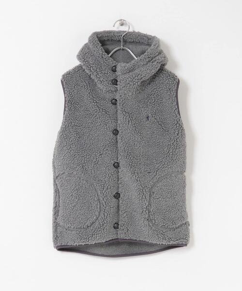 GYMPHLEX(ジムフレックス)の「GYMPHLEX BOA HOODED VEST(ダウンベスト・レディース・ライトグレー/アイボリー/ライトベージュ/ダークグレー・14)」の4枚目の写真