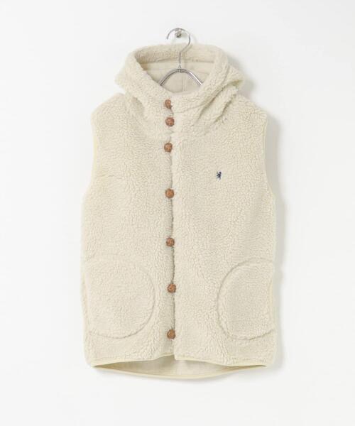 GYMPHLEX(ジムフレックス)の「GYMPHLEX BOA HOODED VEST(ダウンベスト・レディース・ライトグレー/アイボリー/ライトベージュ/ダークグレー・14)」の5枚目の写真