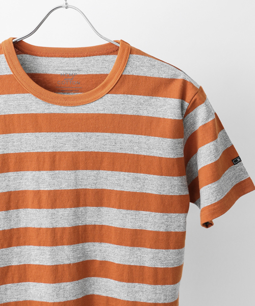 URBAN RESEARCH DOORS MENS（アーバンリサーチ ドアーズ メンズ）の「DOORS Hemp Cotton Border Tee（Tシャツ/カットソー・メンズ・グレー/グリーン/ネイビー/オレンジ/パープル/ブラック・38/40）」の6枚目の写真