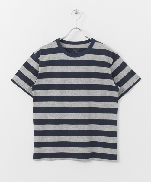 URBAN RESEARCH DOORS MENS（アーバンリサーチ ドアーズ メンズ）の「DOORS Hemp Cotton Border Tee（Tシャツ/カットソー・メンズ・グレー/グリーン/ネイビー/オレンジ/パープル/ブラック・38/40）」の17枚目の写真