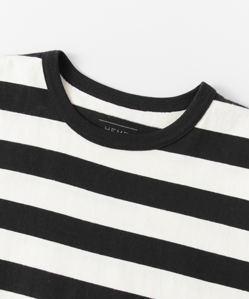 URBAN RESEARCH DOORS MENS（アーバンリサーチ ドアーズ メンズ）の「DOORS Hemp Cotton Border Tee（Tシャツ/カットソー・メンズ・グレー/グリーン/ネイビー/オレンジ/パープル/ブラック・38/40）」の7枚目の写真