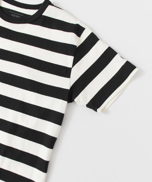 URBAN RESEARCH DOORS MENS（アーバンリサーチ ドアーズ メンズ）の「DOORS Hemp Cotton Border Tee（Tシャツ/カットソー・メンズ・グレー/グリーン/ネイビー/オレンジ/パープル/ブラック・38/40）」の8枚目の写真