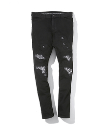 n(n) BY NUMBER (N)INE | 直営店限定_TAPERD PANTS_STRETCH DENIM(DAMAGED_BANDANA)(デニムパンツ)