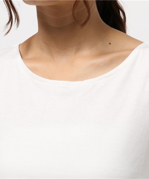 Re:EDIT（リエディ）の「シフォン切り替えカットソートップス[夏新作][Re:EDIT/リエディ]（Tシャツ/カットソー・レディース・ブラック×ブラック/ホワイト×ホワイト/グレー×ホワイト/カーキオリーブ/ブラック×ホワイト・MEDIUM）」の9枚目の写真