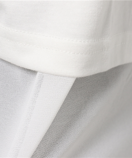 Re:EDIT（リエディ）の「シフォン切り替えカットソートップス[夏新作][Re:EDIT/リエディ]（Tシャツ/カットソー・レディース・ブラック×ブラック/ホワイト×ホワイト/グレー×ホワイト/カーキオリーブ/ブラック×ホワイト・MEDIUM）」の13枚目の写真